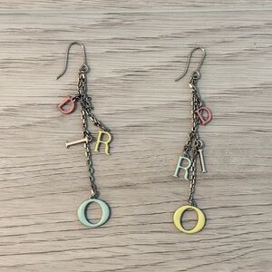 Rare Vintage Dior Letter Dangle Earrings